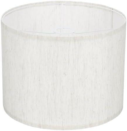 1Set Drum Lamp Shades for Table Lamps, Linen Lampshade Easy Assembly Lamp Shade Floor Lamps Bedside Lamps, Dark Beige