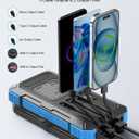 Solar Charger Power Bank 49800mAh with 4 Built-in Cables & 3 Foldable Panels, PD22.5W Fast Portable Phone Charger, External Battery Pack with USB-C in/Output & Flashlight for Outdoor Camping