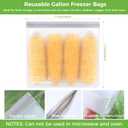 SPLF 9 Pack Reusable Gallon Freezer Bags Dishwasher Safe, Gray