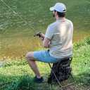 X Strike Backpack Fishing Chair with Cooler Bag, Foldable Camping Stool for Adults up to 350 lbs, Portable Lightweight for Hunting, Hiking, Outdoors