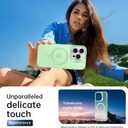 Goodon Magnetic for iPhone 16 Pro Max Case with Screen Protector, Built-in Camera Kickstand,[Compatible with Magsafe] [Wireless Charging] Translucent Matte Phone Cover for Men Women Girls - Tea Green