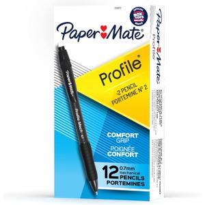 Paper Mate Profile Mech Mechanical Pencil 0.7mm #2 Pencil Lead Great for Office Supplies Classroom Supplies Drawing Pencils Sketching Pencils Black 12 Count