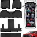 All Weather Floor Mats for Chevy Tahoe 2026-2021/ for GMC Yukon 2026-2022 (Only for 7 Seater), Custom Fit for Front 2nd 3 Row Backseat Floor Liners & Trunk Mats, Heavy Duty TPE Car Black Accessories