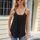 Womens Floral Crewneck Summer Tank Tops 2025 Loose Fit Sleeveless Shirts Casual Flowy Tunic Cami Top (Black)