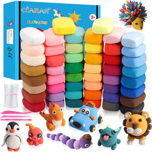 CiaraQ Modeling Clay Kit - 50 Colors Air Dry Clay with Sculpting Tools, Ideal for Crafting, DIY Projects. Easter/Halloween/Christmas Gifts