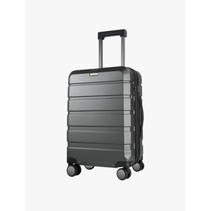 KROSER Hardside Expandable Carry On Luggage with Spinner Wheels & Built-in TSA Lock, Durable Suitcase Rolling Luggage with USB Port, Carry-On 20-Inch Steel Grey