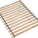Signature Design by Ashley Wooden Mattress Support Bunkie Board Roll Slat with Nylon Cord, Full, Beige