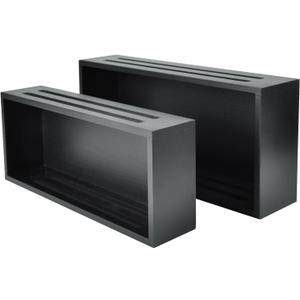 Bathroom Decor Box,Wooden Toilet Tank Topper Basket Tray,Back of Toilet Basket for Paper Storage Bathroom Counter Organizer (Black, Set of 2 Pieces)