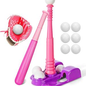 TOY Life T Ball Set for Kids 3-5 5-8, Toddler Baseball Set for Girls, T Ball Stand Sets with Baseball Glove, Tball Bating Tee Outdoor Indoor Toys for Toddler Girls