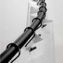 iDesign Curved Metal Shower Curtain Rod, Adjustable Customizable Curtain Rod for Bathtub, Stall, Closet, Doorway, 41-72 Inches, Matte Black,79077