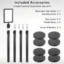 Crowd Control Stanchions w/Retractable Belt Sign Topper 4 Pack