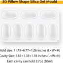 OCPO KITCHEN Pillow Silicone Mold for Baking Mousse Cake, 3D Silicone Baking Molds for Baking Cakes French Dessert Pastry Chocolate Cake Decoration Mold, 3D Pillow Shape (8-Cavity)