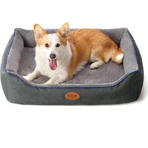 Orthopedic Dog Beds for Medium Dogs, Durable Egg Crate Foam Sofa Dog Bed wit Washable Removable Cover,Waterproof Lining,Pet Bed for Large Dogs (Dark Grey-Velvet, 31.5" L x 25.2" W x 7" Th)