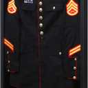 KCRasan Military Uniform Display Case - Police Uniform Display Frame - Uniform Shadow Box Wall Cabinet with Uv Protection Acrylic Door for Collection Military Uniform Black