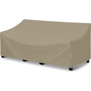 SunPatio Outdoor Couch Cover 80 Inch, Heavy Duty Waterproof 3-Seater Patio Sofa Cover with Seam Taped, Fade & Wind & Rip Resistant, 80" W x 36" D x 30" H, Taupe