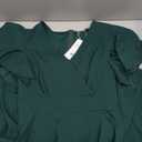 Long Black Formal Dresses for Women Gowns Evening Party Cocktail Dress,Split Elegant V Neck Wrap Ruffle Wedding Guest Dresses (Medium, Dark Green)