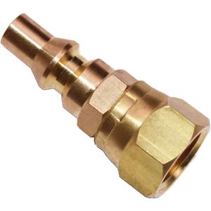 DOZYANT 1/4'' RV Propane Quick Connect Fittings for Connecting Low Pressure Gas Appliance Heater Grill Fire Pit and RV Quick Connect, 1/4" quick key connect plug x 3/8" Female Flare