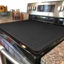YUHFERA Stove Top Cover for Electric Stove - Silicone Stove Mat for Glass Top, Glass Cooktop Protector, XL Dish Drying Mats For Kitchen,Oven Covers for Electric Stove (Black,28 x 20)
