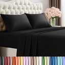 Utopia Bedding Queen Sheet Set  4 Piece Bed Sheets for Queen Size Bed, Soft and Breathable Microfiber, Includes 1 Fitted Sheet, 1 Flat Sheet and 2 Pillowcases (Black)
