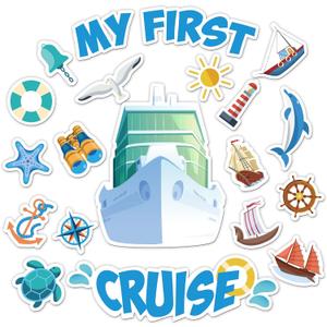 Oudain 20 Pcs Cruise Door Decorations Magnetic 2025 First Cruise Ship Door Magnets Nautical Room Magnets Carnival Boat Ship Cabin Funny Decorations for Nautical Room Fridge Car Computer