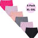 Women's Cotton Plus Size Underwear Ladies Panties Briefs 6 Pack Ladies Underwear (XL)