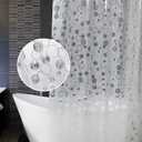 AooHome Plastic Small Shower Curtain Liner - EVA 3D Circle Pattern Design Bathroom Shower Curtain with Hooks, Bottom Magnets, 10G Heavy Duty, Water Repellent, Semi Transparent, 48x72 Inch
