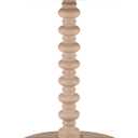 Powell Tarkin Round Natural Wood Turned Spindle Pedestal Side Accent Table, Standard