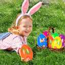 Large Printed Easter Eggs, 6 Inches Jumbo Plastic Eggs Fillable for Easter Themed Hunt Basket Stuffers Fillers Filling Treats Bulks Party Favor Classroom Prize Supplies