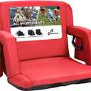 Sportneer Stadium Seats with Back Support: 2.5'' Thick Comfy Cushion 6 Adjustable Angle Bleacher Seat with Armrest - 2 Large Pockets, 2 Cup Holders Stadium Chair for Sport Events Concerts Parks, Non-Heated, Extra Wide - 24"