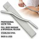 15.75" Muscle Scraper Tool for Back & Legs, Long Bar Myofascial Massage Release Tool, Stainless Steel Scraping Tool Physical Therapy, IASTM Fascia Scraper, Guasha Tool for Body Skin Neck
