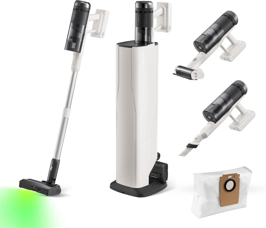 roborock H60 Hub Pro Cordless Stick Vacuum Cleaner with Auto-Empty Dock, 170AW Suction for Carpets and Pet Hair, Vacuum Cleaners with 80-Min Runtime, Anti-Tangle Brush, 140 Green LED Dust Detection