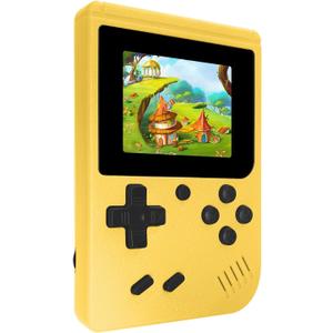 Retro Handheld Games Console, Built-in 400 Video Games,Mini Portable Video Gaming Player with 3.0 Inch IPS Screen, Rechargeable Battery (Yellow)