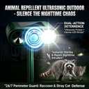 2Pack Upgraded Sonic Fortress Pro Deer Repellent Solar Ultrasonic Animal Repellent Outdoor Cat Deterrent with Motion Sensor Strobe Light for Skunk Rabbit Raccoon Squirrel Fortress Pro for Yard Garden