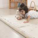 1.5" Thick Padded Baby Play Mat for Floor Tummy Time, Pro Soft Foam Activity Playroom Playmats, Easy Care with Non-Slip Safe for Infant Toddler Kids Crawling 39"x 59" (Beige)