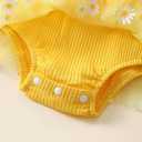Renotemy Newborn Baby Girl Lace Romper Infant Summer Boho Flower Tulle Dress Party Gifts Newborn Photography Outfits (Yellow)
