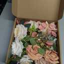 Artificial Flowers Combo Box Set Terracotta Silk Roses Dahlia with Stems DIY Bridal Wedding Bouquets Cake Gold Boho Nude Beige Fake Floral Arrangements Baby Shower Party Table Centerpieces Home Decor