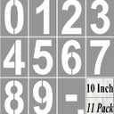 10 Inch Large Number Stencils for Painting - 11 Pack Number Stencil Templates for Curb Address, Cakes, Cookies, Mailboxes and Crafts, Reusable House Numbers Stencils for Wood Signs & Cement Wall Art