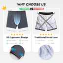 Men's Swim Trunks with Compresssion Liner 7" Swimwear Board Shorts 2-in-1 Bathing Suits with Zipper Pockets (4X-Large, Black Gradient Leaves)