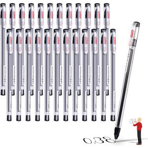 XFasten Extra Fine Point Pens 0.38mm 24-Pack Japanese-Style Fine Tip Gel Ink Ballpoint Pen Black, Smooth Ink Flow, Smudge-Free, Quick-Drying, No Smear for Journaling, Note-Taking, Office, and School