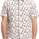 M MAELREG Mens Hawaiian Shirts Short Sleeve Button Down Tropical Beach Floral Solid Print Summer Vacation Mens Casual Shirts (L)