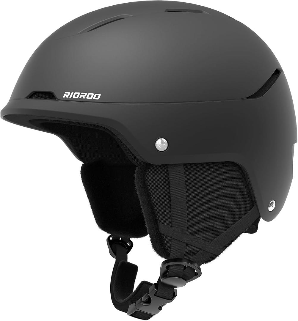 Ski Helmet for Women Men, Safety Certified Snowboard Helmet with Shockproof ABS Hard Shell for Adults & Youth (Large, Black)