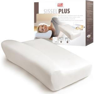Classic Plus Neck Pillow | Orthopedic, Height-Adjustable, Ergonomic | Ventilation System, Polyurethane Foam | Ideal for Back & Neck Pain | Skin-Friendly Cover | 18.5x13x4.3/5.5 inches