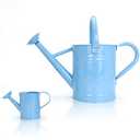 Lechloris Metal Watering Can (1 Gallon) for Outdoor&Indoor Plants with Free Small Watering can for Kids, Plant Watering Can with Removable spout, Perfect for Garden Flower, Houseplants, (Light Blue)