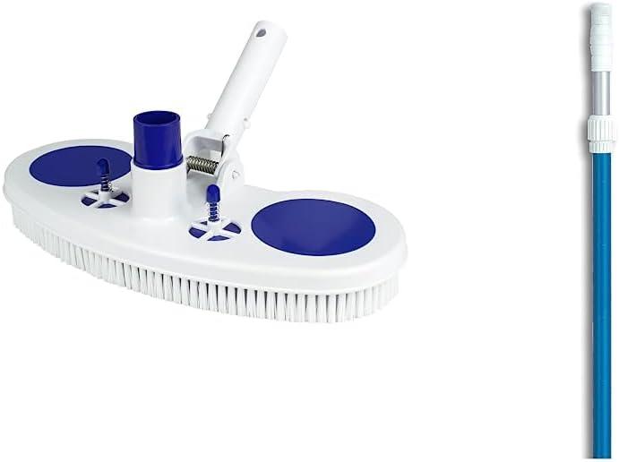 Poolmaster Air-Relief Valve Weighted Vinyl Liner Swimming Pool Vacuum and SWIMLINE HYDROTOOLS 8351 2-Piece Telescopic Pole