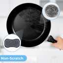 2 x GRANNY SAYS Sponges Kitchen for Washing, Dish Washing Scrubbers, Scrubbing Pad for Cleaning, Scrub Sponges for Kitchen Non - Scratch, Scouring Pad for Pots and Pans, Washable & Microfiber Pad, 6 Pack (Blue)