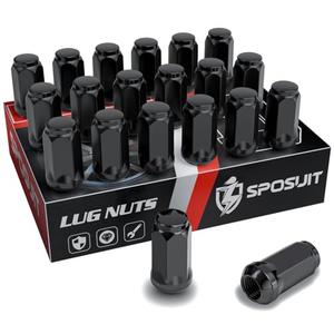 Sposuit M14x1.5 Lug Nuts - Replacement for 2005-2024 Dodge Charger, 2008-2023 Challenger, 2011-2024 Durango, 2004-2009 Magnum - Closed End Black Lug Nut(20 Pcs)