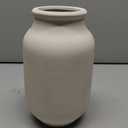 SIDUCAL Rustic Farmhouse Flower Vase | 9.5 Inch Large Ceramic Vase | Pampas Grass | Modern Farmhouse for Home Decor, Table, Living Room Decoration, Shelf Decor, Mantel, White