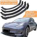 Fit Tesla Model Y Front Bumper Lip Kit Front Spoiler Wing Glossy Black Splitter Trim Model Y Accessories 2017-2023 2024