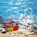 Supervitae 36 Pcs Sea Animal Clear Favor Bags with Handle Reusable Plastic PVC Gift Bag Goodies Treats Wrap Totes for Birthday Wedding Graduation Party Supplies, 8 x 8 x 3.15 Inch
