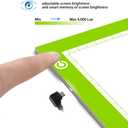 LitEnergy Portable A4 LED Copy Board Light Tracing Box, Green Ultra-Thin Adjustable USB Power Artcraft LED Trace Light Pad for Tattoo Drawing, Streaming, Sketching, Animation, Stenciling